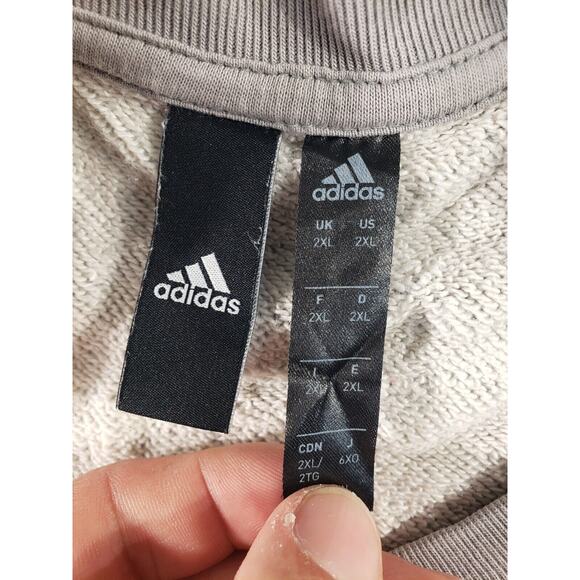 Adidas Sweatshirt Men's 2XL Gray Peloton Pullover Cotton Stretch Athleisure - Picture 9 of 14